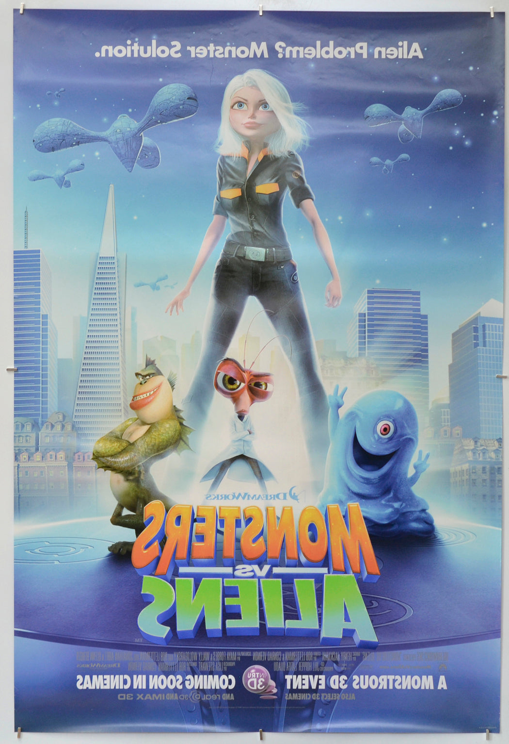 Monsters vs Aliens (Back) Cinema One Sheet Movie Poster 