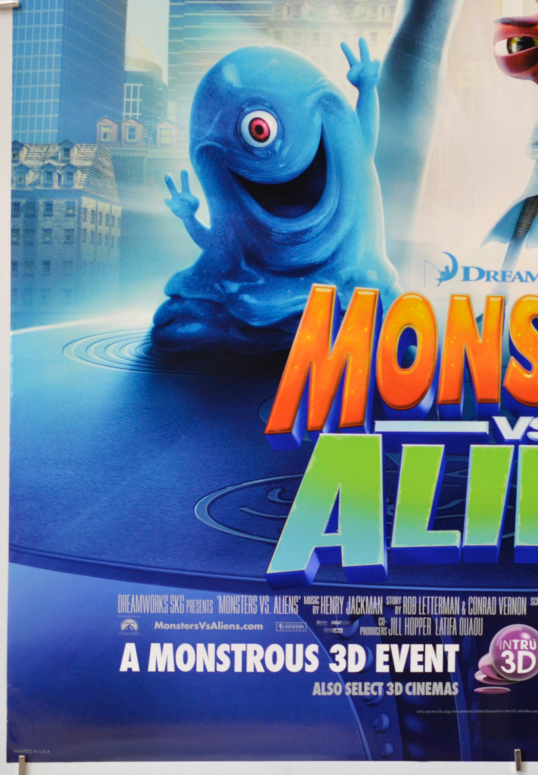 Monsters vs Aliens (Bottom Left) Cinema One Sheet Movie Poster 