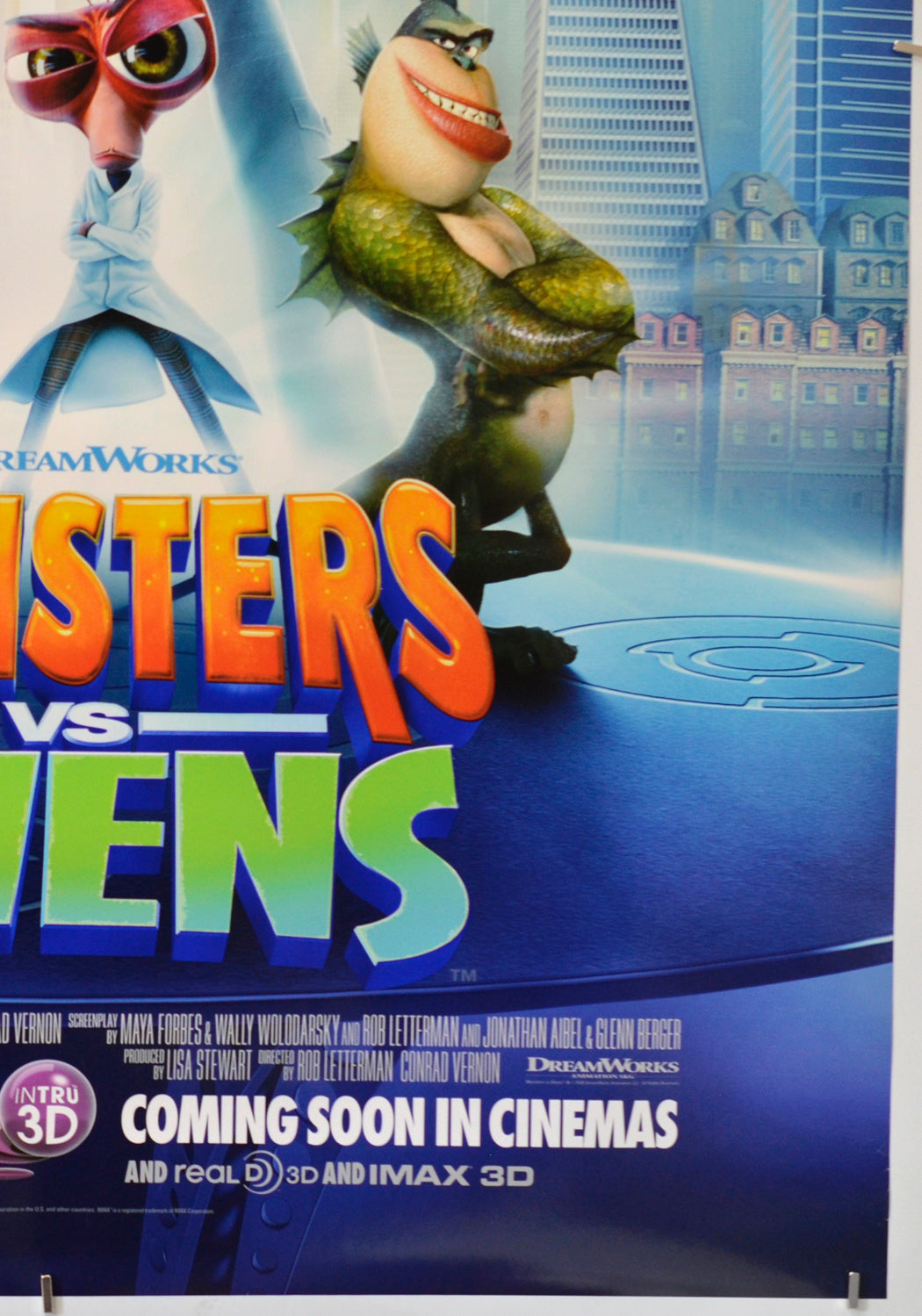 Monsters vs Aliens (Bottom Right) Cinema One Sheet Movie Poster 