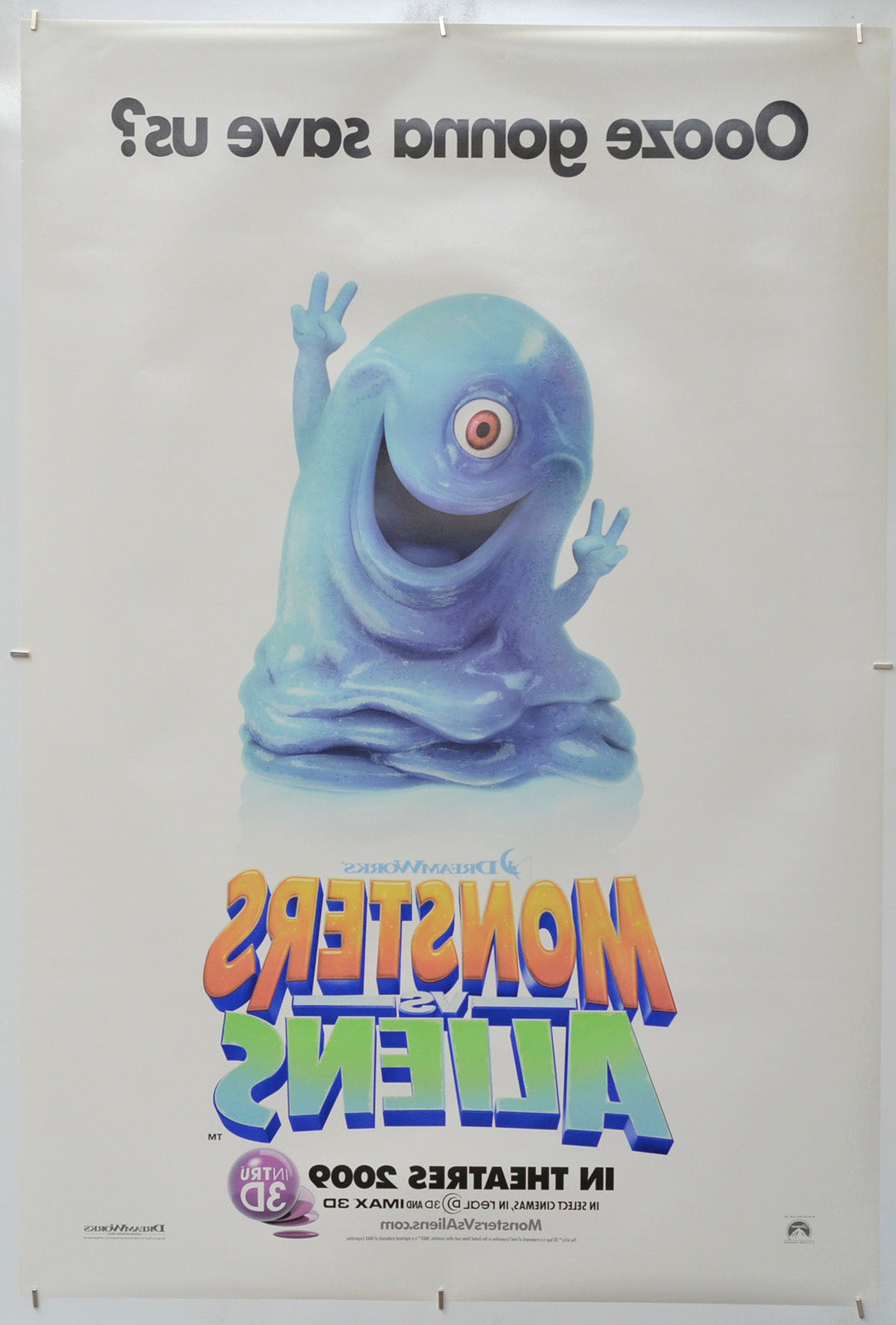 Monsters vs Aliens (Back) Cinema One Sheet Movie Poster 