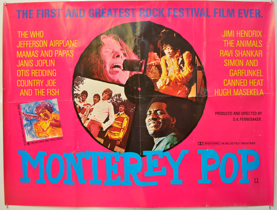 Monterey Pop Original Quad Poster - Film Poster - Movie Poster  