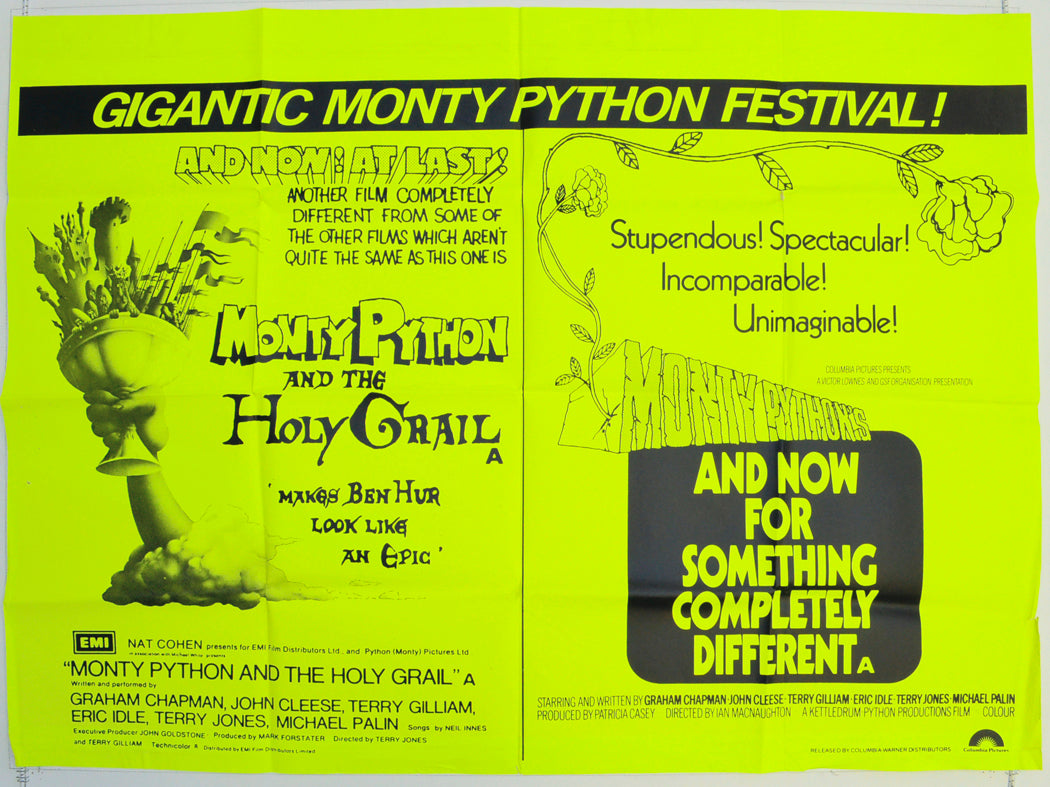 Monty Python And The Holy Grail / And Now For Something Completely Different  Original British Quad Poster - Film Poster - Movie Poster 