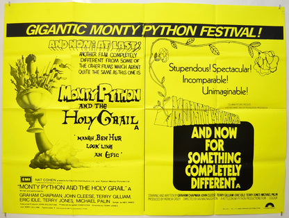 Monty Python And The Holy Grail / And Now For Something Completely Different (Double Bill) Original Quad Poster - Film Poster - Movie Poster