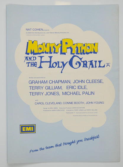 MONTY PYTHON AND THE HOLY GRAIL Cinema Exhibitors Campaign Pressbook - SYNOPSIS 