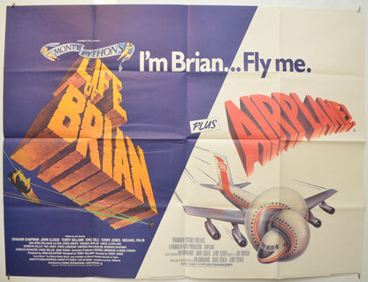 Monty Python’s Life Of Brian / Airplane (Double Bill) Original Quad Poster - Film Poster - Movie Poster