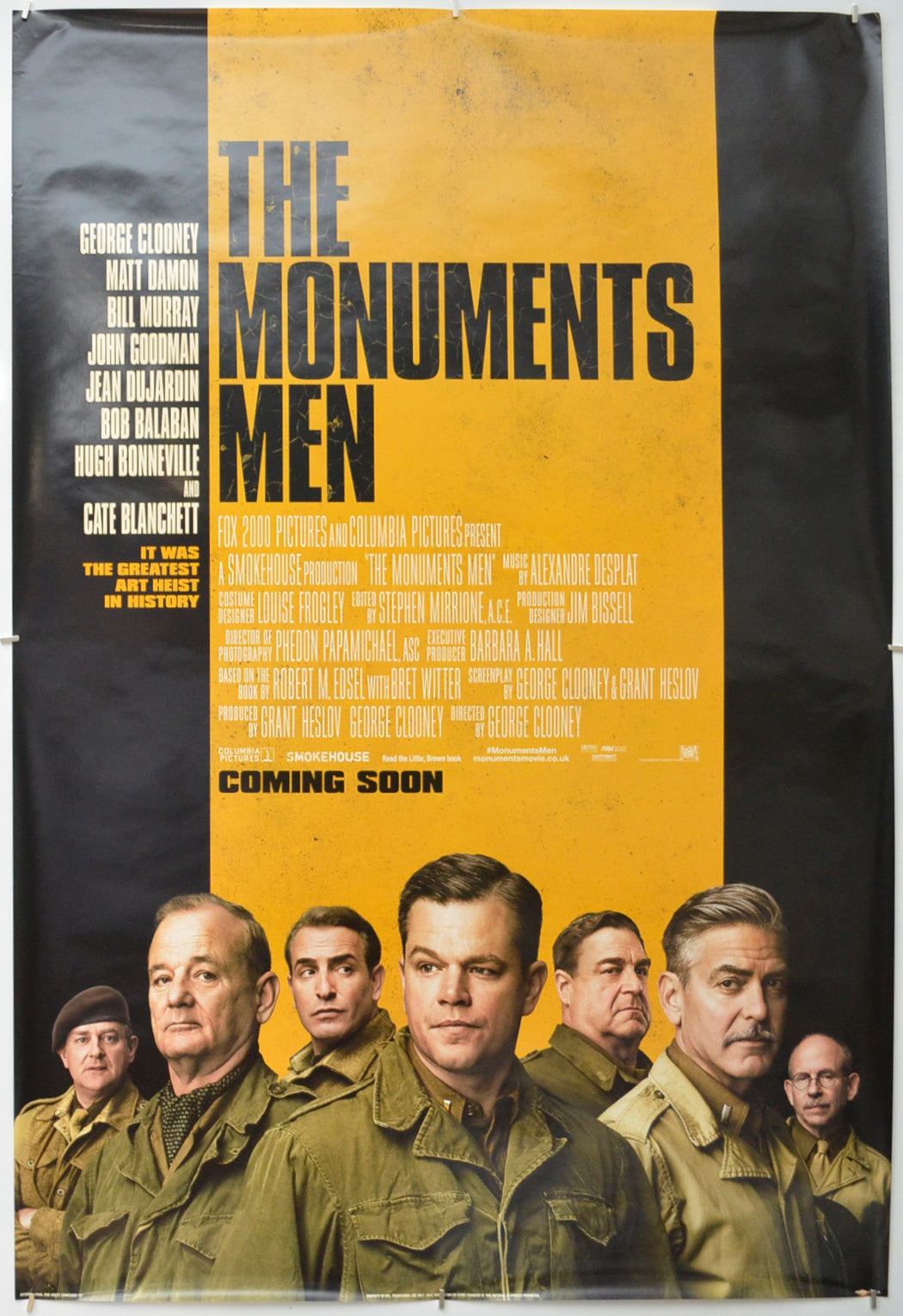 The Monuments Men (Teaser / Advance Version)Original One Sheet Poster - Film Poster - Movie Poster