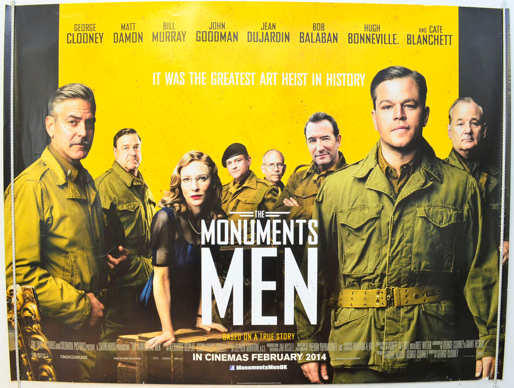 The Monuments Men Original British Quad Poster - Film Poster - Movie Poster 