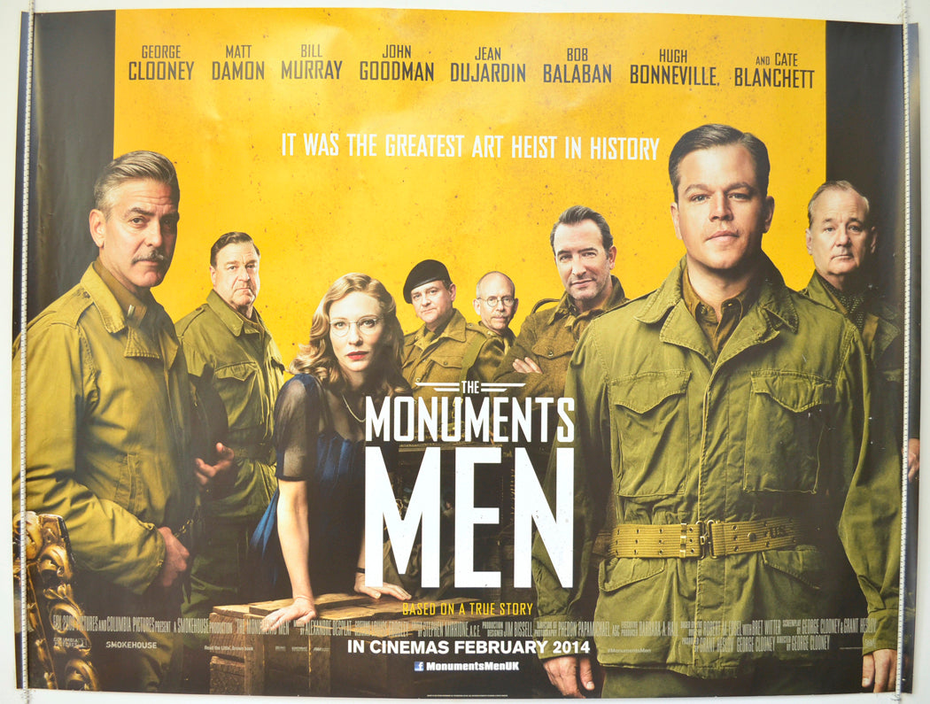 The Monuments Men  Original British Quad Poster - Film Poster - Movie Poster 