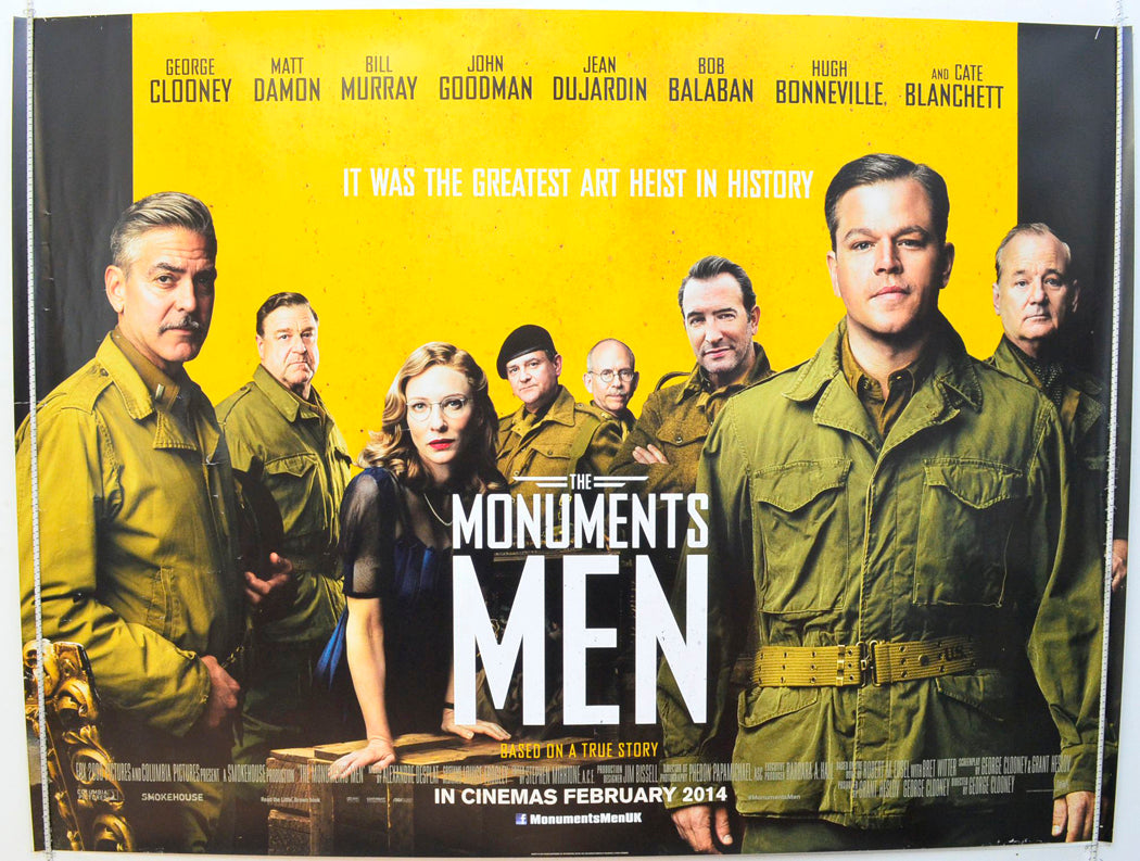 The Monuments Men Original British Quad Poster - Film Poster - Movie Poster 