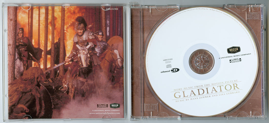 MORE MUSIC FROM GLADIATOR Original CD Soundtrack (Inside) 