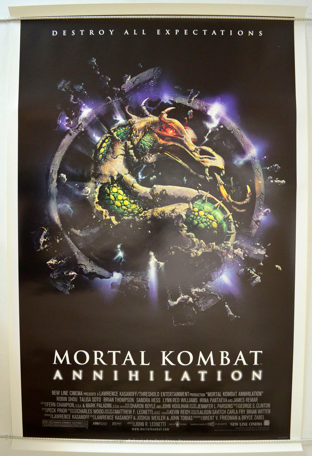 Mortal Kombat Annihilation  Original One Sheet Poster - Film Poster - Movie Poster