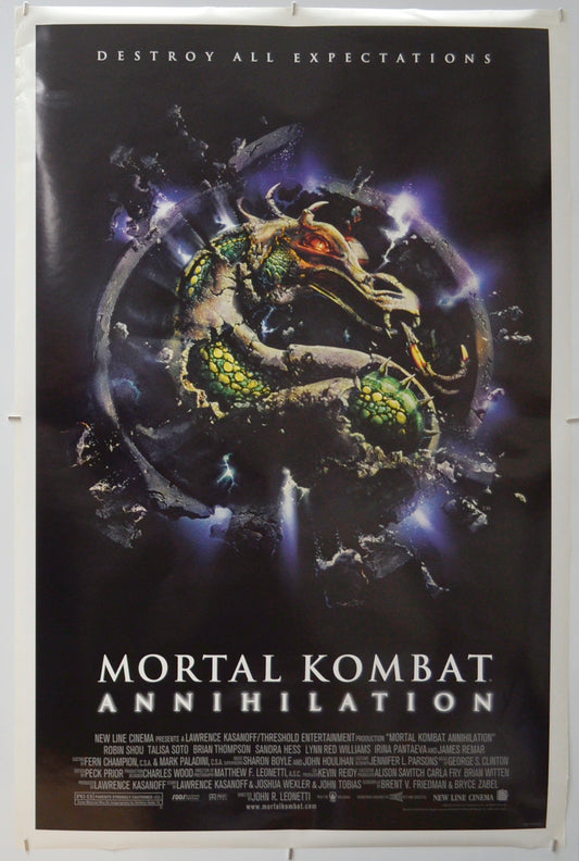 Mortal Kombat Annihilation Original One Sheet Poster - Film Poster - Movie Poster - Cinema Poster