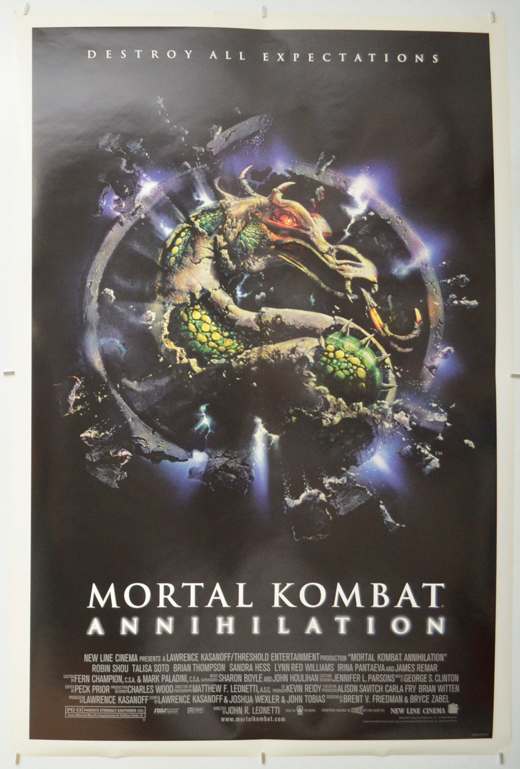 Mortal Kombat Annihilation Original One Sheet Poster - Film Poster - Movie Poster - Cinema Poster