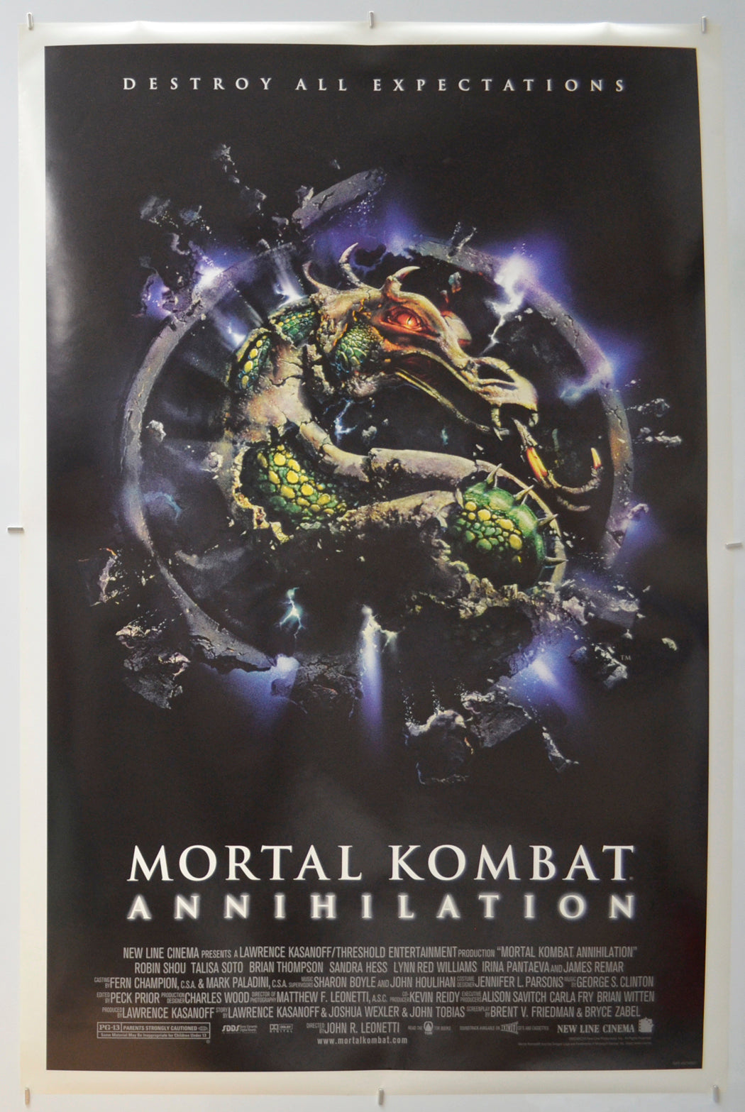 Mortal Kombat Annihilation Original One Sheet Poster - Film Poster - Movie Poster - Cinema Poster