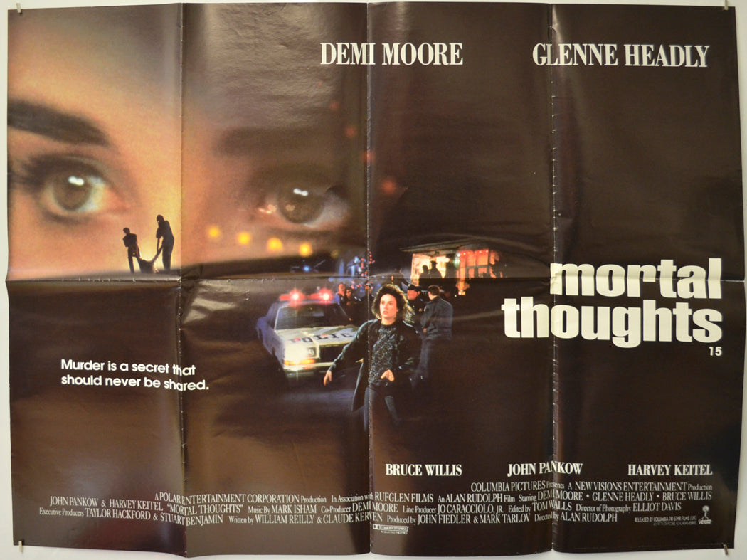 Mortal Thoughts Original Quad Poster - Film Poster - Movie Poster