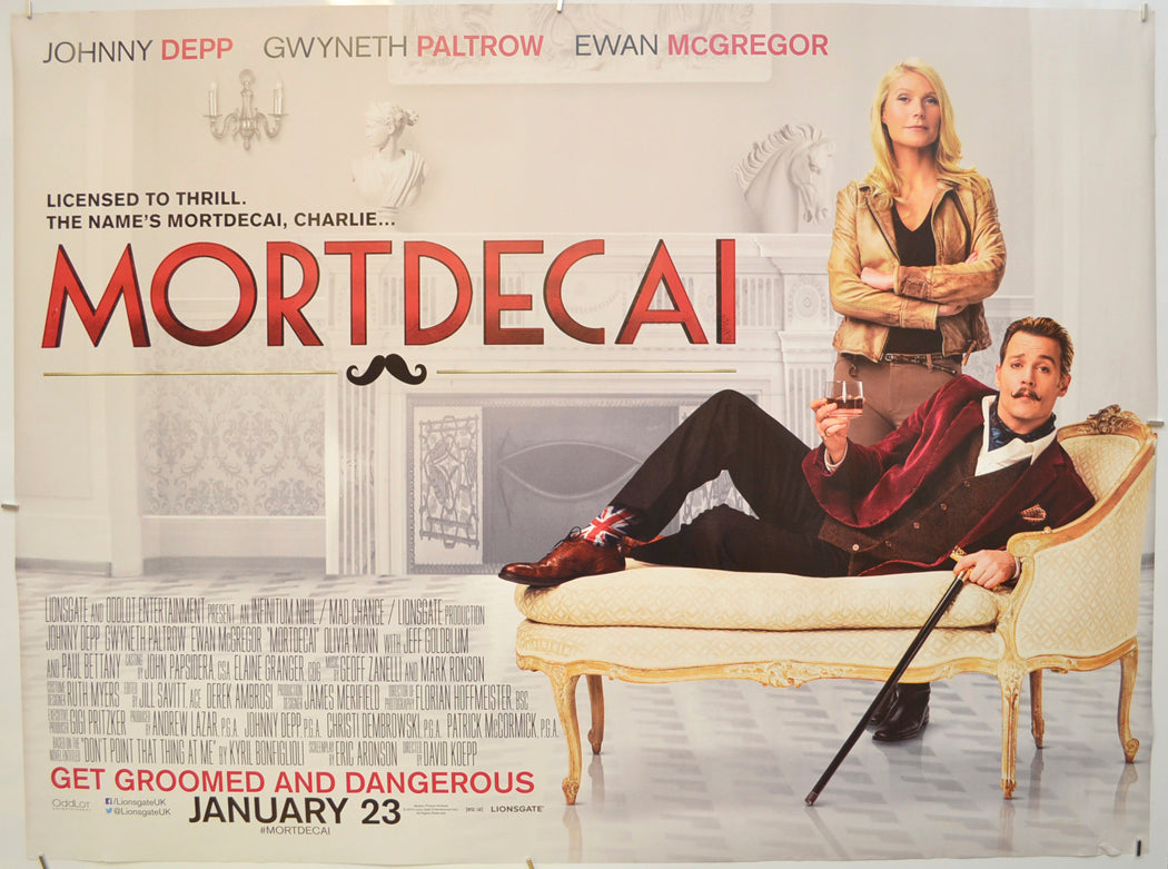 Mortdecai  Original Quad Poster - Film Poster - Movie Poster