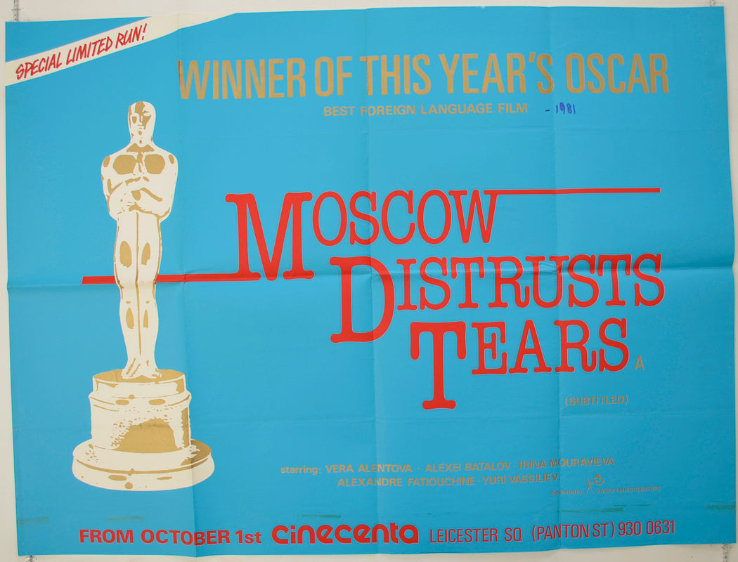 Moscow Distrusts Tears  (a.k.a. Moskva slezam ne verit)  Original Quad Poster - Film Poster - Movie Poster 