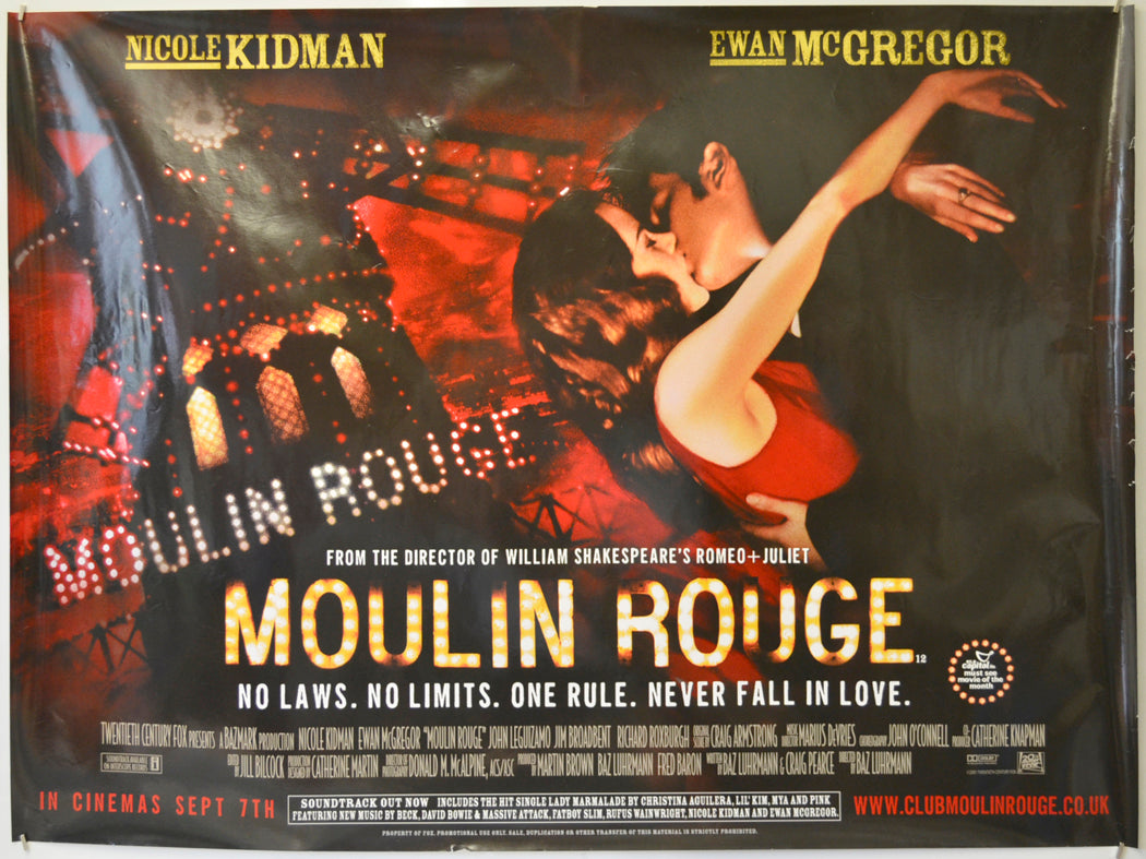 Moulin Rouge Original Quad Poster - Film Poster - Movie Poster  