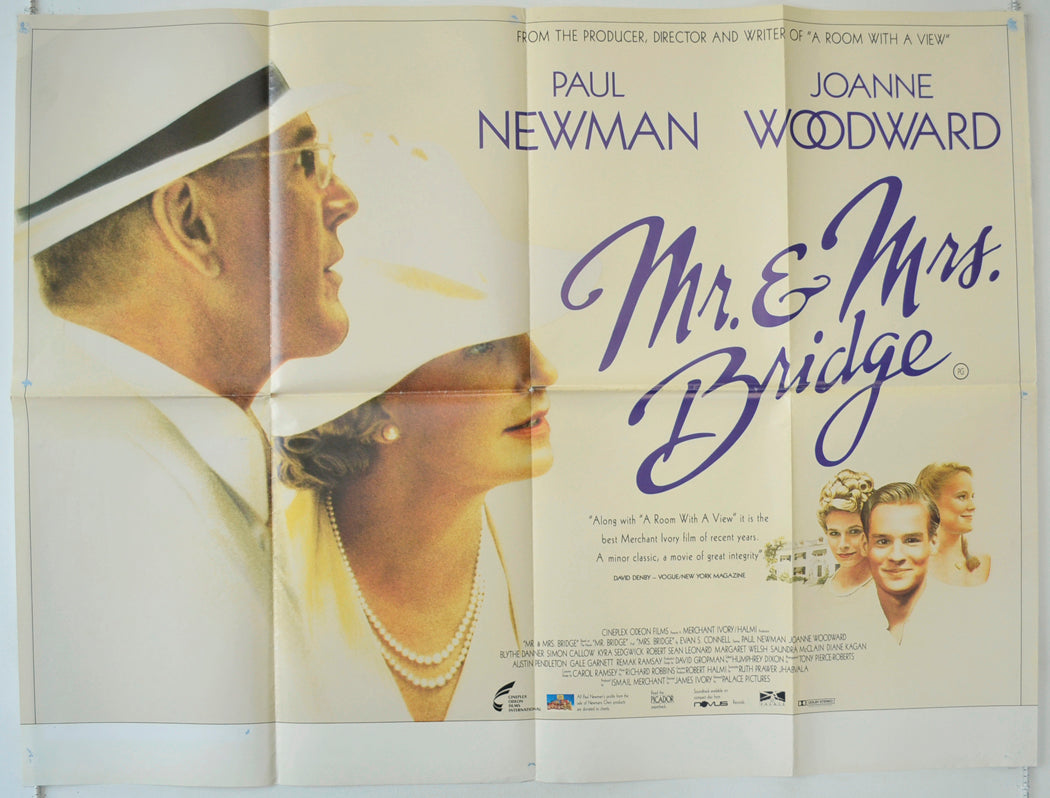 Mr And Mrs Bridge Original Quad Poster - Film Poster - Movie Poster  