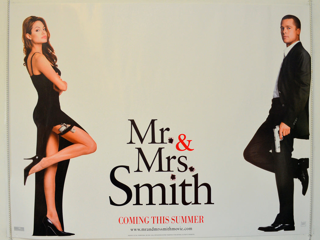 Mr And Mrs Smith  Original British Quad Poster - Film Poster - Movie Poster 