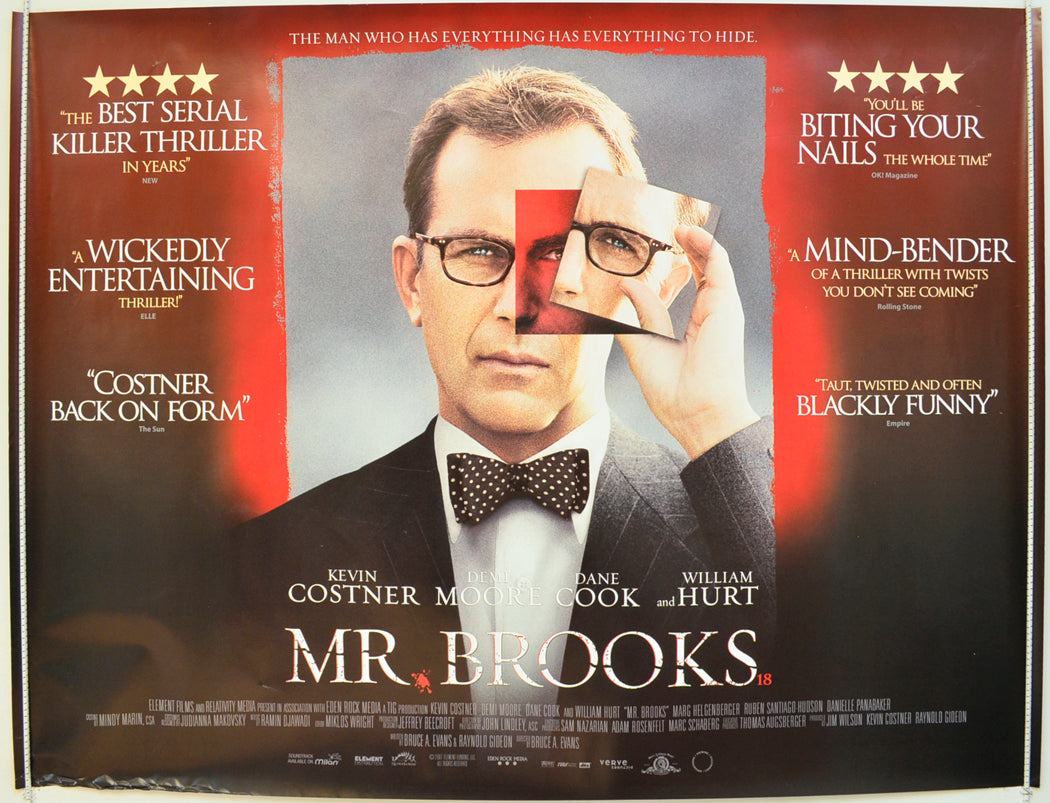 Mr. Brooks Original Quad Poster - Film Poster - Movie Poster  