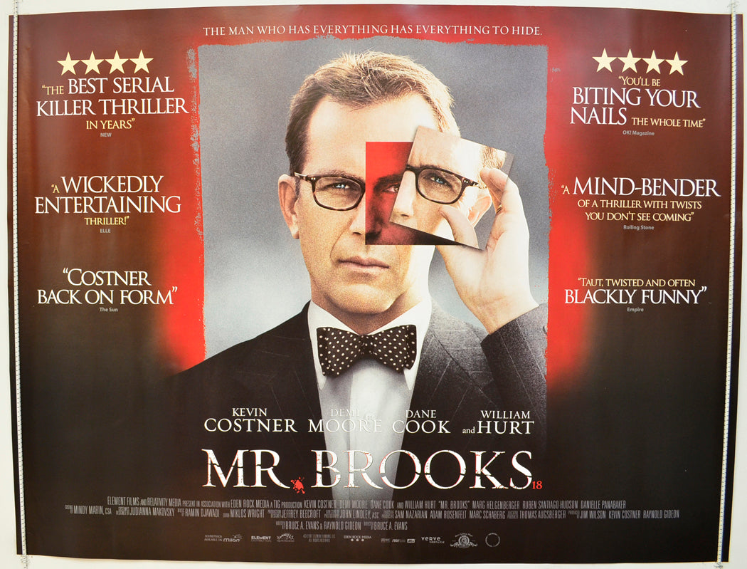 Mr. Brooks Original Quad Poster - Film Poster - Movie Poster  