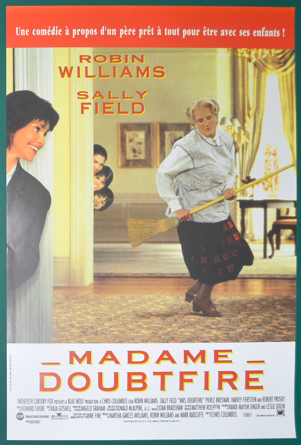 Mrs. Doubtfire  (Belgian French Title - Madame Doubtfire)   Original Belgian Poster - Film Poster - Movie Poster  