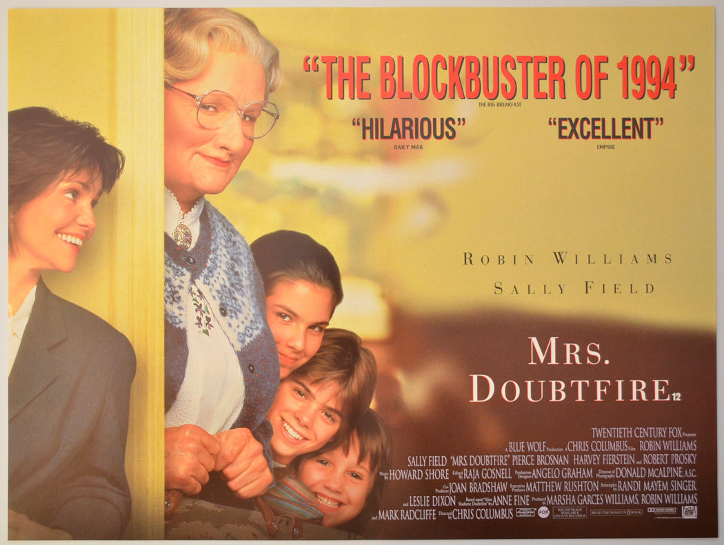 Mrs Doubtfire Original Mini Quad Poster - Film Poster - Movie Poster