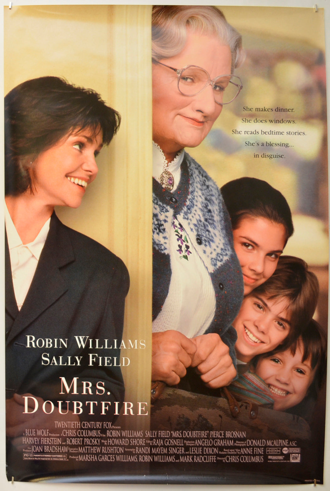 Mrs Doubtfire Original One Sheet Poster - Film Poster - Movie Poster  