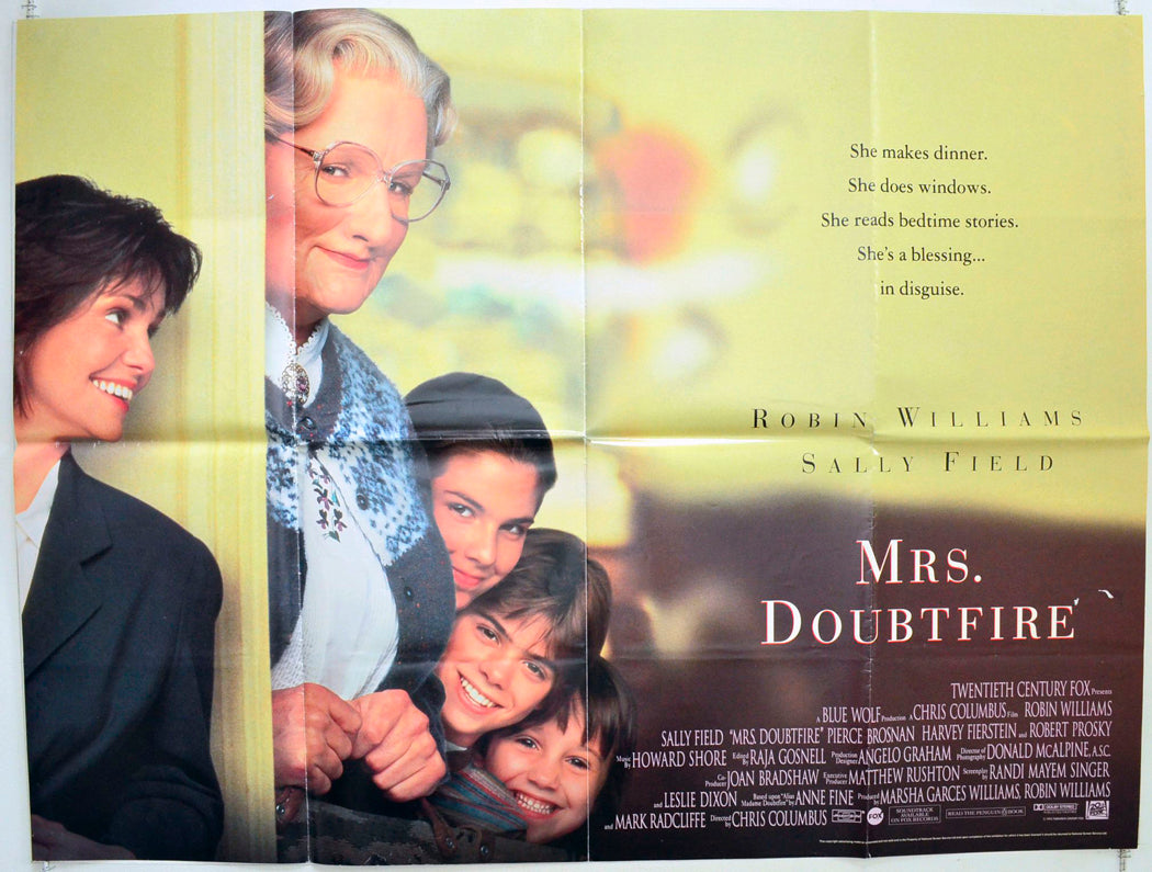 Mrs Doubtfire Original British Quad Poster - Film Poster - Movie Poster 