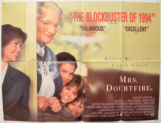 Mrs Doubtfire Original Quad Poster - Film Poster - Movie Poster