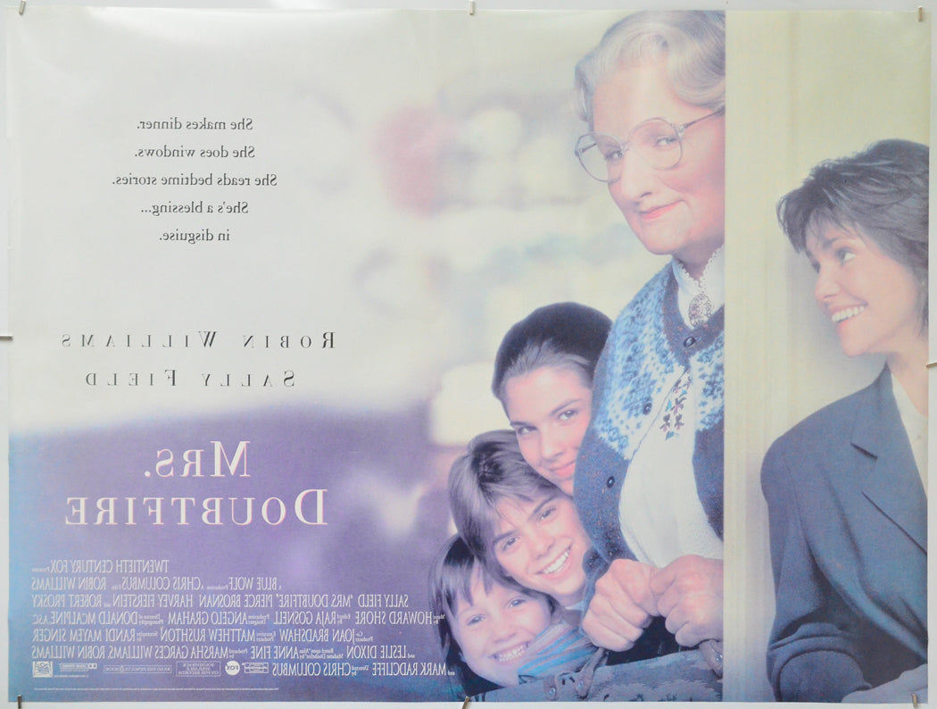Mrs Doubtfire (Back) Cinema Quad Movie Poster 