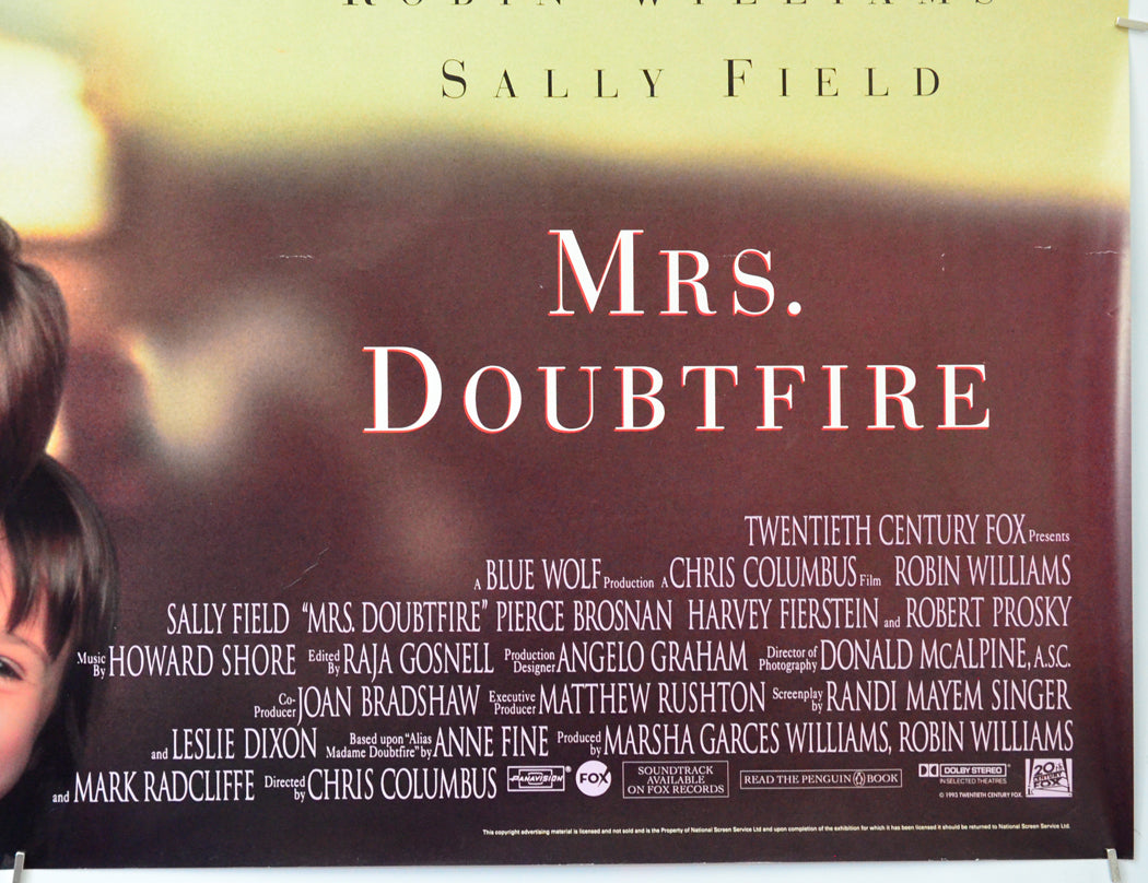 Mrs Doubtfire (Bottom Right) Cinema Quad Movie Poster 