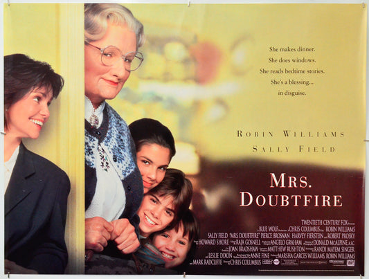 Mrs Doubtfire - Original Quad Poster - Film Poster - Movie Poster