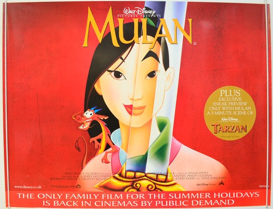 Mulan  (1999 re-release Version)   Original Quad Poster - Film Poster - Movie Poster  