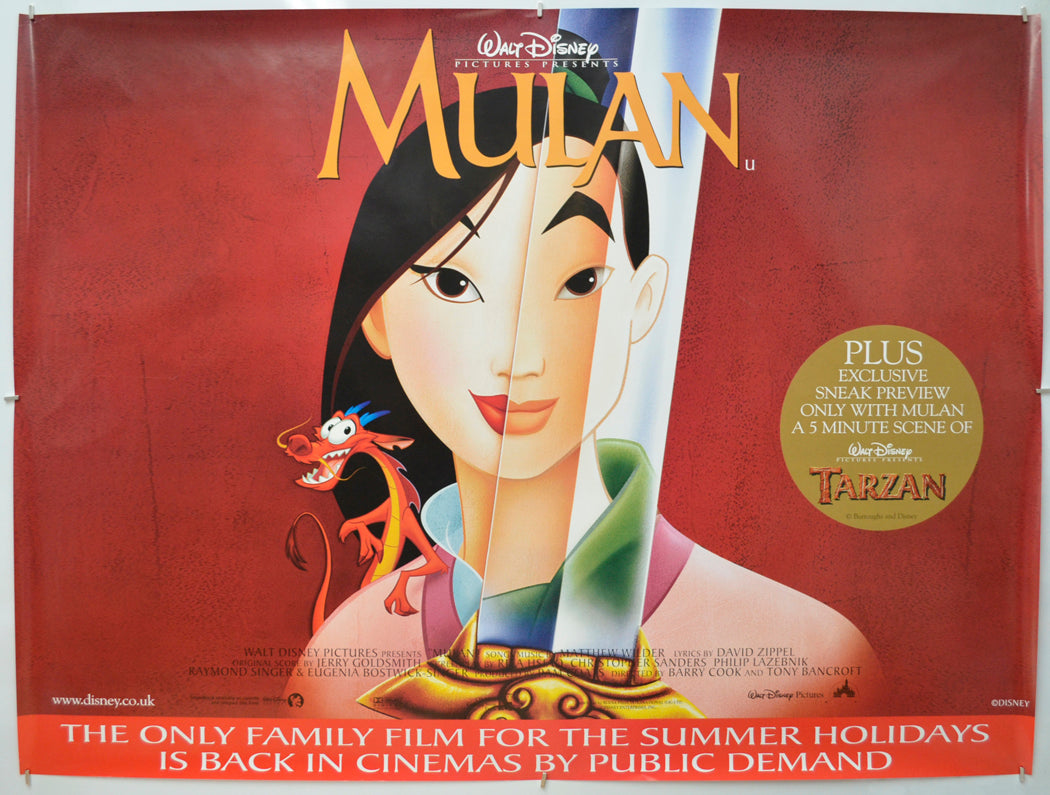 Mulan  (1999 re-release Version)   Original Quad Poster - Film Poster - Movie Poster