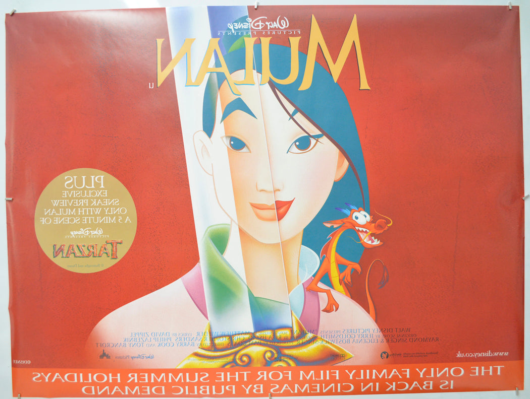 MULAN (Back) Cinema Quad Movie Poster 