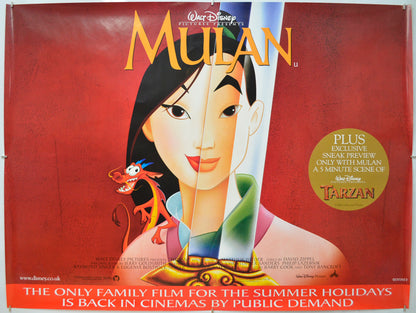 Mulan  (1999 re-release Version)   Original Quad Poster - Film Poster - Movie Poster