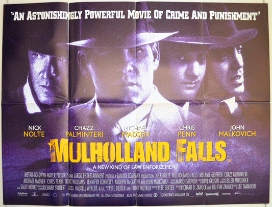 Mulholland Falls Original British Quad Poster - Film Poster - Movie Poster 