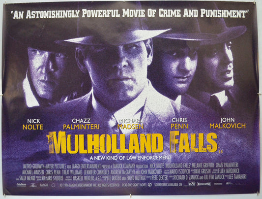 Mulholland Falls Original Quad Poster - Film Poster - Movie Poster