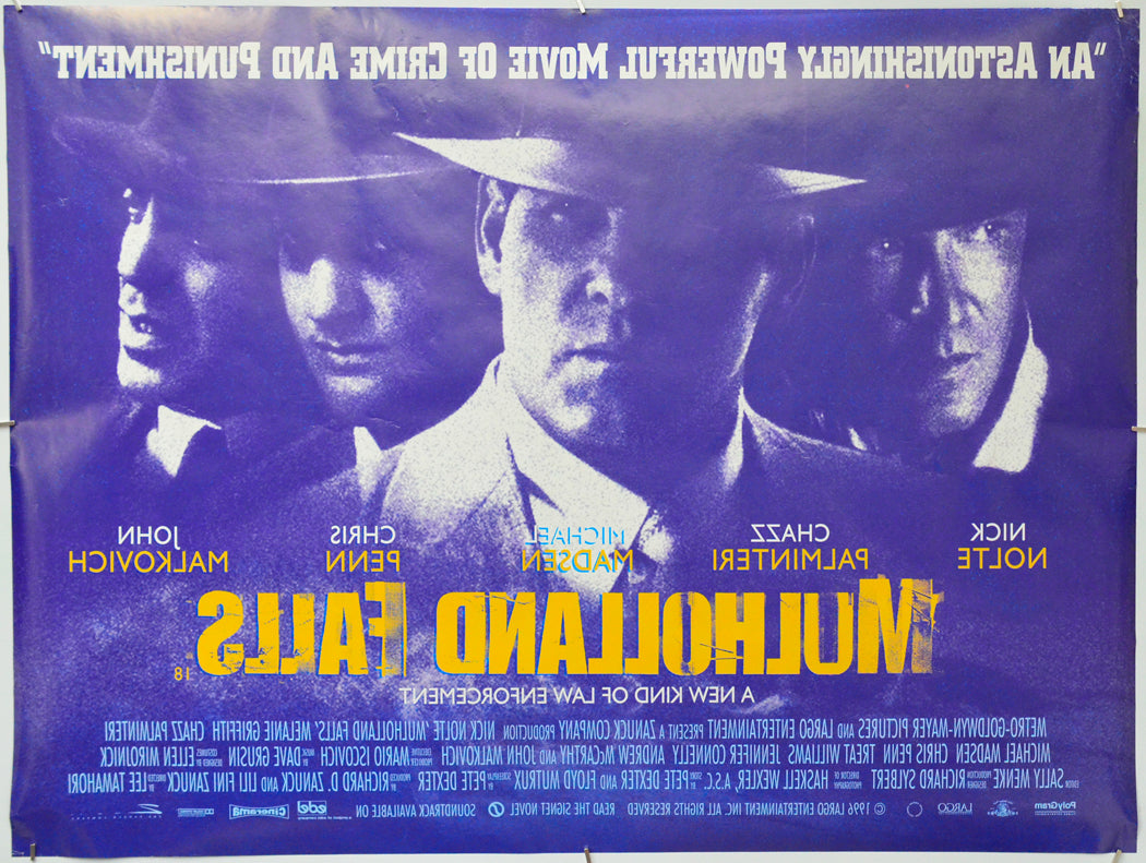 Mulholland Falls (Back) Cinema Quad Movie Poster 