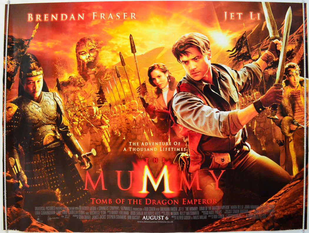 The Mummy : Tomb Of The Dragon Emperor   (Teaser / Advance Version)   Original British Quad Poster - Film Poster - Movie Poster 