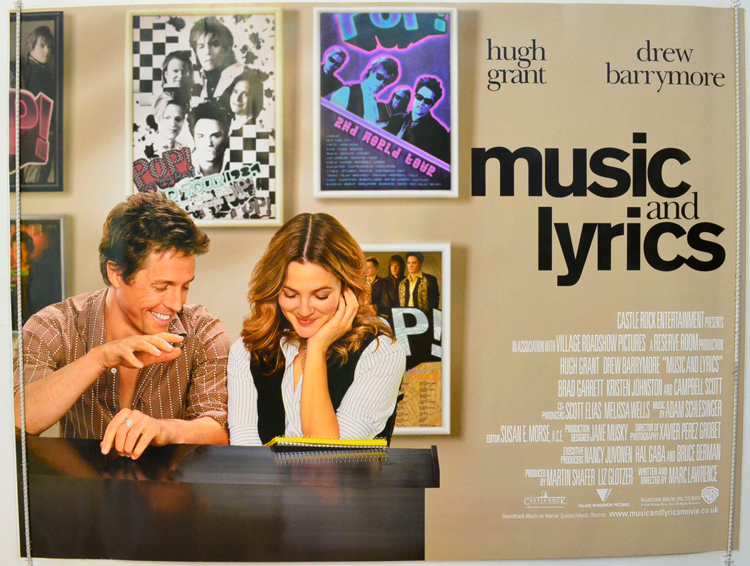 Music And Lyrics Original British Quad Poster - Film Poster - Movie Poster 