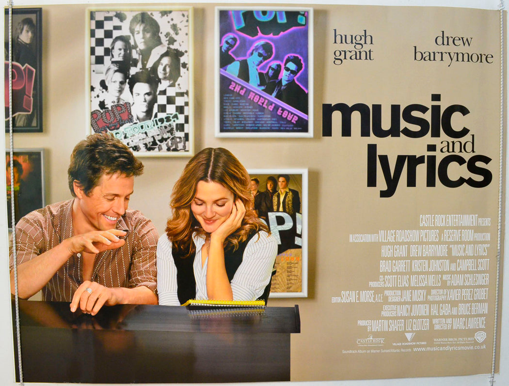 Music And Lyrics Original British Quad Poster - Film Poster - Movie Poster 