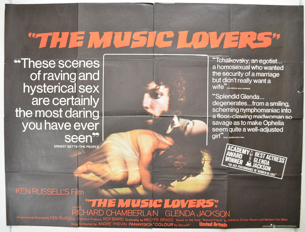 The Music Lovers  Original Quad Poster - Film Poster - Movie Poster