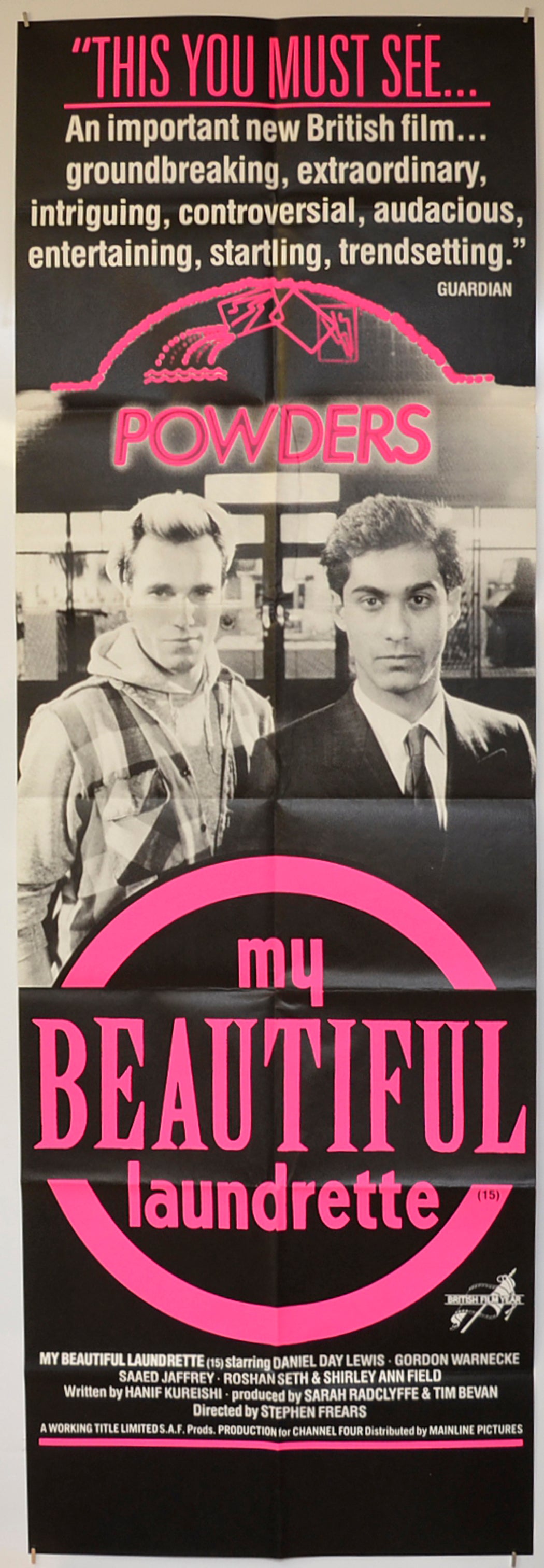 My Beautiful Laundrette Original Door Panel Poster - Film Poster - Movie Poster  