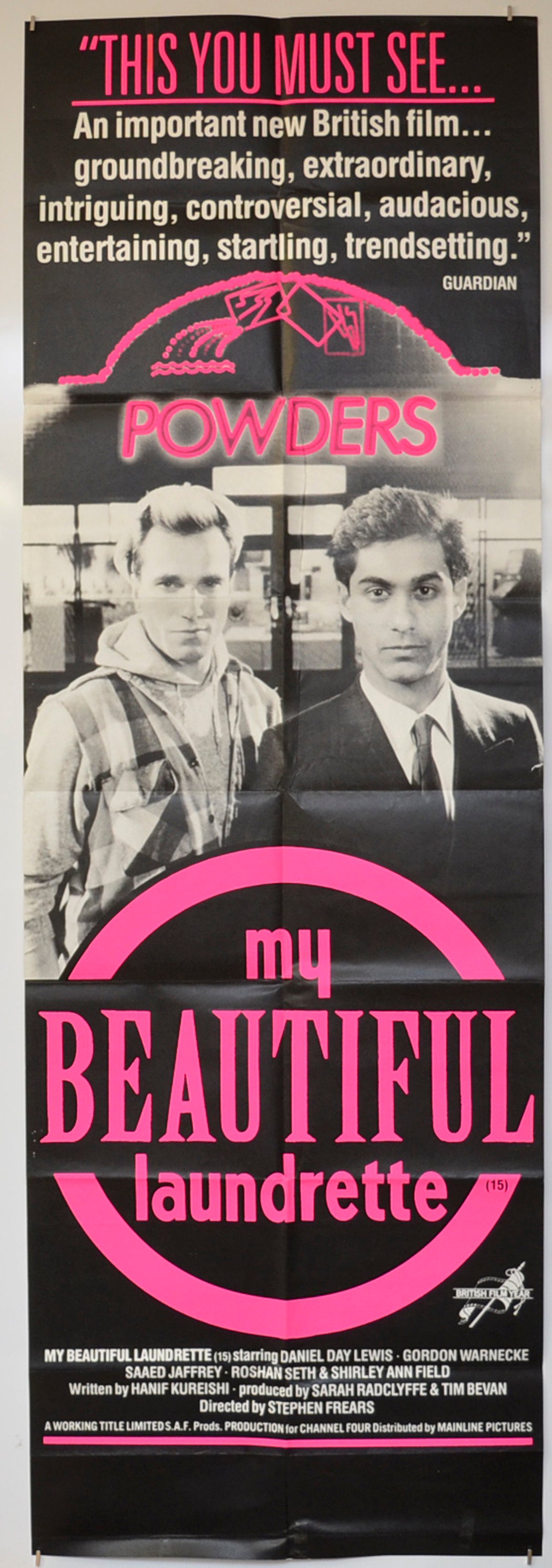 My Beautiful Laundrette Original Door Panel Poster - Film Poster - Movie Poster  