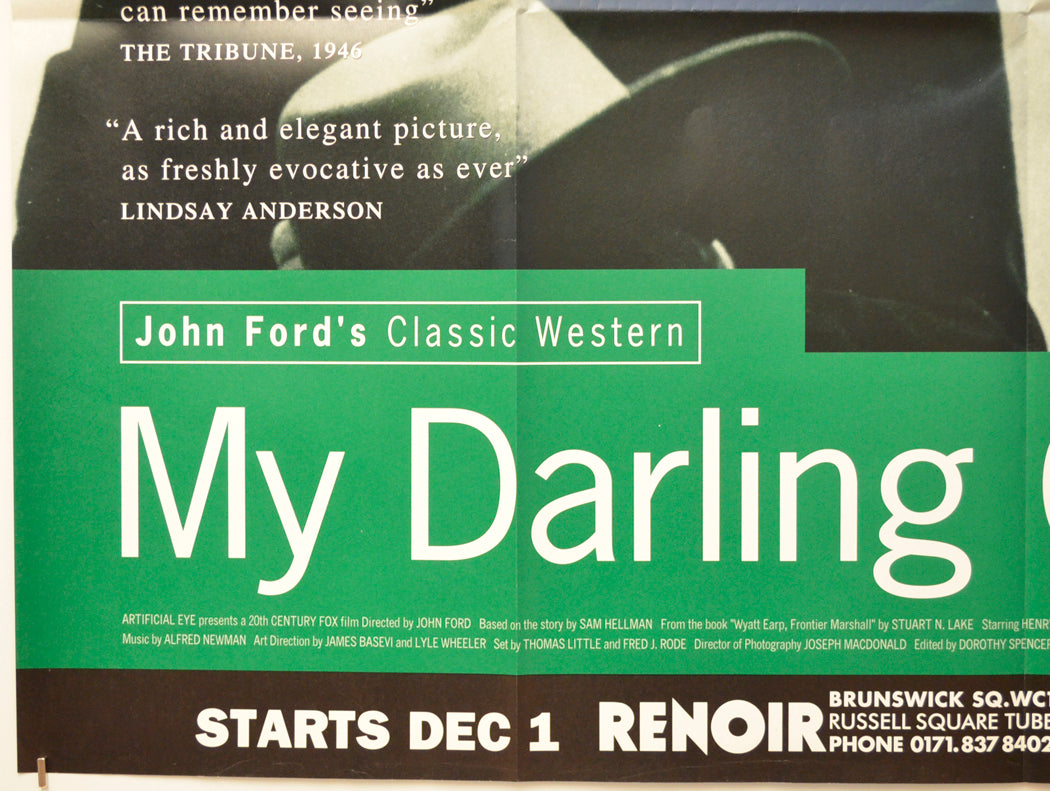 MY DARLING CLEMENTINE (Bottom Left) Cinema Quad Movie Poster 