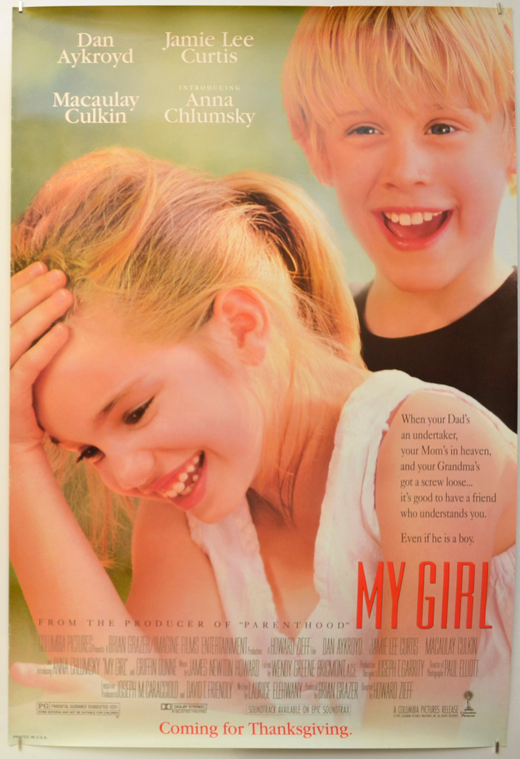 My Girl (Teaser / Advance Version)  Original One Sheet Poster - Film Poster - Movie Poster