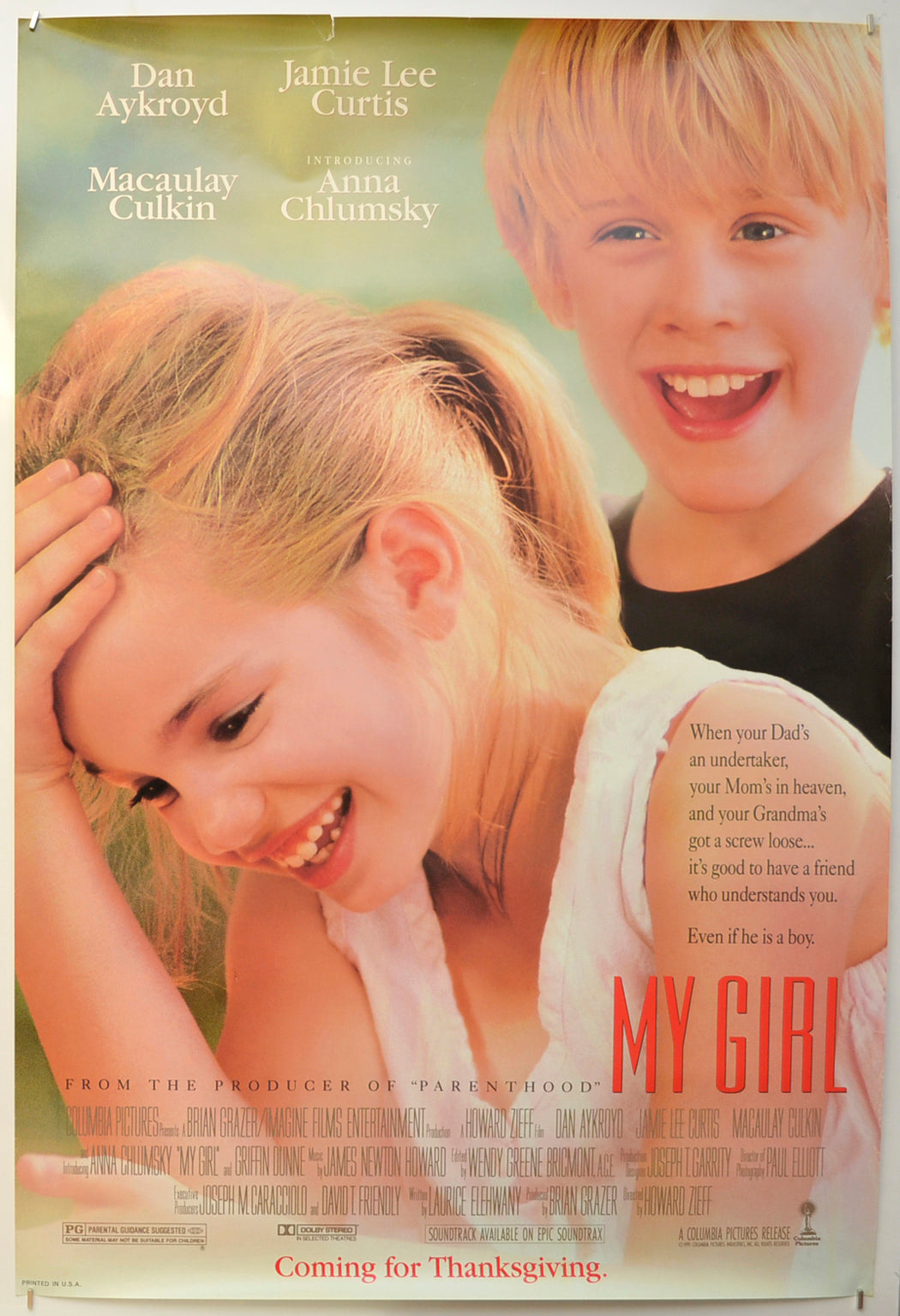 My Girl (Teaser / Advance Version)  Original One Sheet Poster - Film Poster - Movie Poster